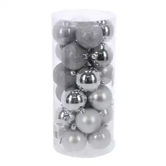 Van Cranenbroek Kerstbal 6cm mix koker 24st zilver aanbieding