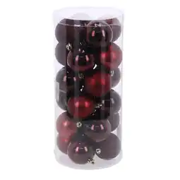 Van Cranenbroek Kerstbal 6cm mix koker 24st ruby red aanbieding