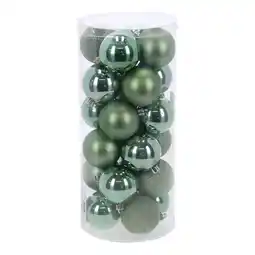 Van Cranenbroek Kerstbal 6 cm mix koker 24 Stuks pine green aanbieding
