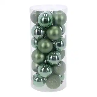 Van Cranenbroek Kerstbal 6 cm mix koker 24 Stuks pine green aanbieding