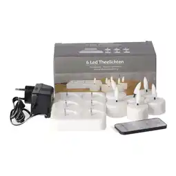 Van Cranenbroek Theelicht LED 6 stuks - warm wit - oplaadbaar aanbieding