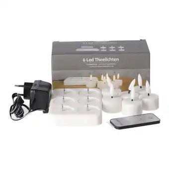 Van Cranenbroek Theelicht LED 6 stuks - warm wit - oplaadbaar aanbieding