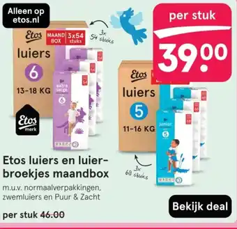 Etos Etos luiers en luier- broekjes maandbox aanbieding