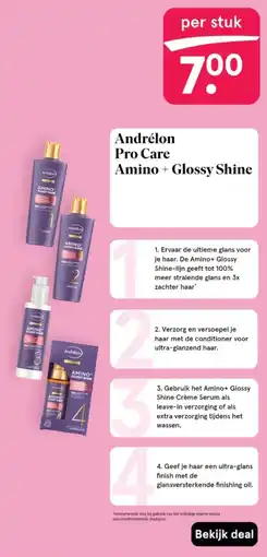 Etos Andrélon Pro Care Amino + Glossy Shine aanbieding