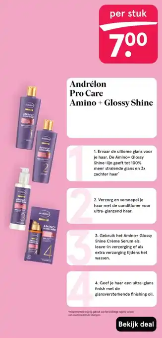 Etos Andrélon Pro Care Amino + Glossy Shine aanbieding
