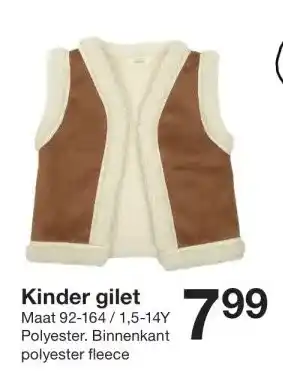 Zeeman Kinder gilet aanbieding