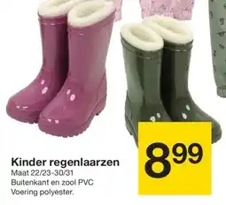 Zeeman Kinder regenlaarzen aanbieding