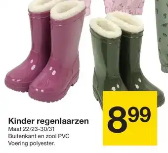 Zeeman Kinder regenlaarzen aanbieding