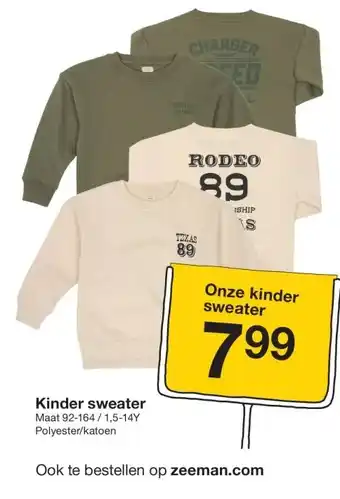 Zeeman Kinder sweater aanbieding