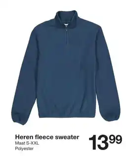 Zeeman Heren fleece sweater aanbieding