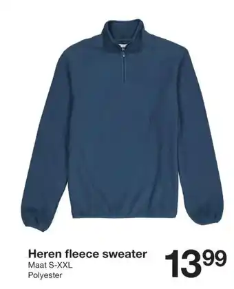 Zeeman Heren fleece sweater aanbieding