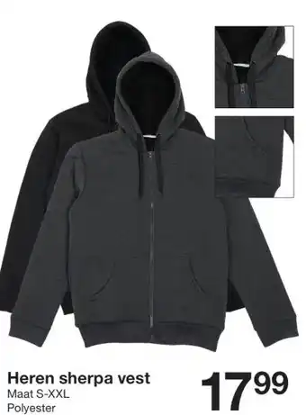 Zeeman Heren sherpa vest aanbieding