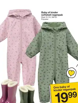 Zeeman Baby of kinder softshell regenpak aanbieding