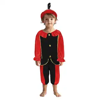 Top1Toys Pietenpak Zwart/Rood 98-104 Cm aanbieding