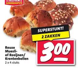 Nettorama Reuze Muesli- of Rozijnen/ Krentenbollen aanbieding