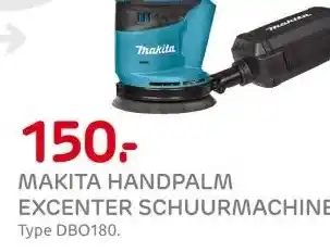 Praxis MAKITA HANDPALM EXCENTER SCHUURMACHINE aanbieding