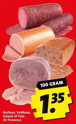 Boni Berliner, Yorkham, Salami of Pain de Provence aanbieding