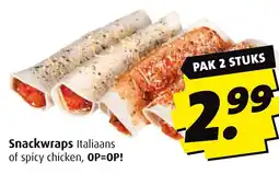 Boni Snackwraps Italiaans of spicy chicken aanbieding