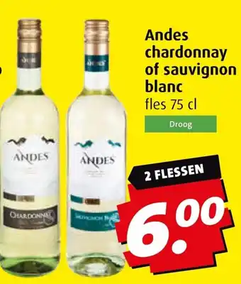 Boni Andes chardonnay of sauvignon blanc aanbieding