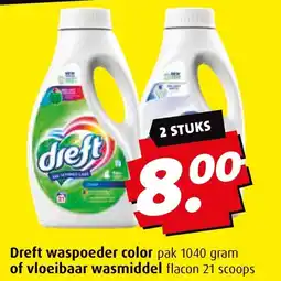 Boni Dreft waspoeder color of vloeibaar wasmiddel aanbieding