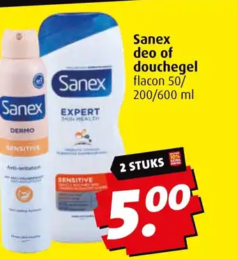 Boni Sanex deo of douchegel aanbieding