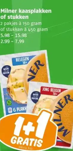Poiesz Milner kaasplakken of stukken aanbieding