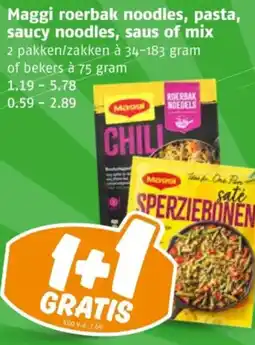 Poiesz Maggi roerbak noodles, pasta, saucy noodles, saus of mix aanbieding