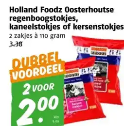 Poiesz Holland Foodz Oosterhoutse regenboogstokjes, kaneelstokjes of kersenstokjes aanbieding