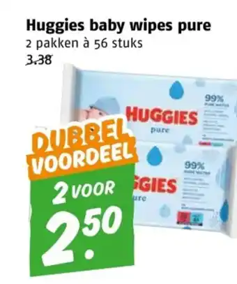 Poiesz Huggies baby wipes pure aanbieding