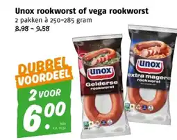 Poiesz Unox rookworst of vega rookworst aanbieding