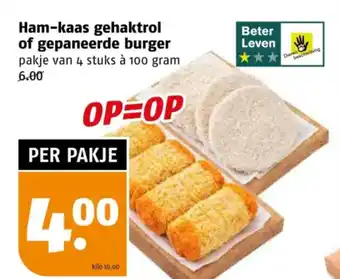 Poiesz Ham-kaas gehaktrol of gepaneerde burger aanbieding