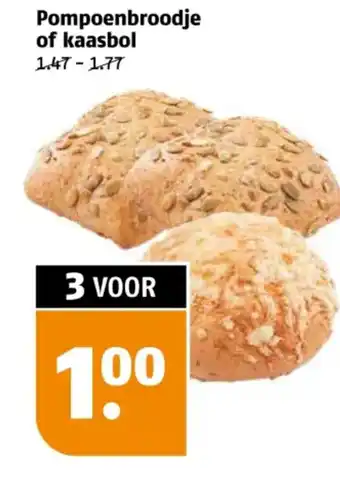 Poiesz Pompoenbroodje of kaasbol aanbieding