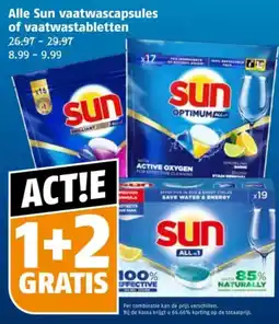 Poiesz Alle Sun vaatwascapsules of vaatwastabletten aanbieding