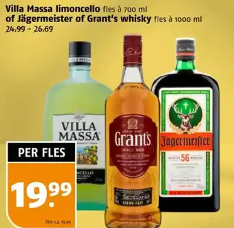 Poiesz Villa Massa limoncello of Jägermeister of Grant's whisky aanbieding