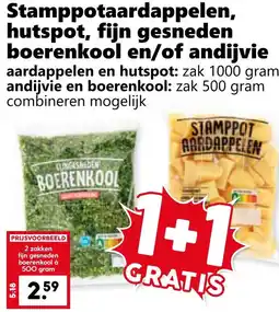 Coop Stamppotaardappelen, hutspot, fijn gesneden boerenkool en of andijvie aanbieding
