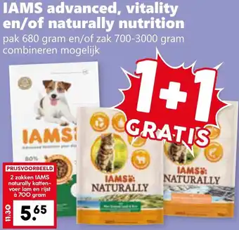 Coop IAMS advanced, vitality en of naturally nutrition aanbieding