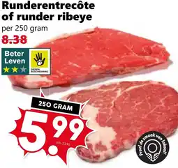Coop Runderentrecôte of runder ribeye aanbieding