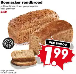 Coop Boonacker rondbrood aanbieding