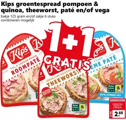 Coop Kips groentespread pompoen & quinoa, theeworst, paté en of vega aanbieding