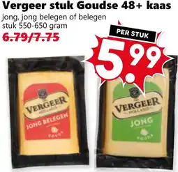 Coop Vergeer stuk Goudse 48+ kaas aanbieding