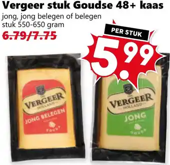 Coop Vergeer stuk Goudse 48+ kaas aanbieding