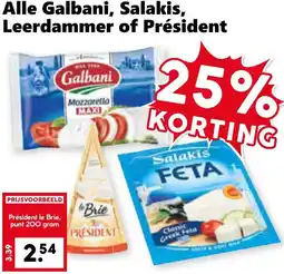 Coop Alle Galbani, Salakis, Leerdammer of Président aanbieding