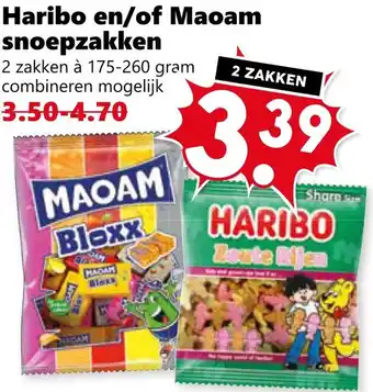 Coop Haribo en of Maoam snoepzakken aanbieding