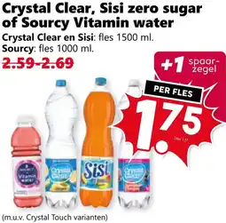 Coop Crystal Clear, Sisi zero sugar of Sourcy Vitamin water aanbieding