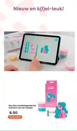 The Read Shop Hey Clay Lluchtdrogende klei eenhoorn aanbieding