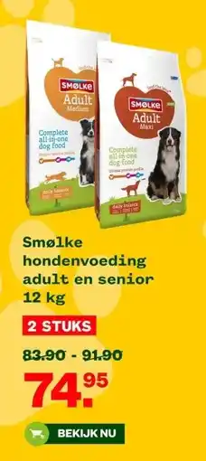 Welkoop Smølke hondenvoeding adult en senior aanbieding
