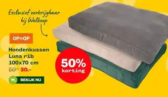 Welkoop Hondenkussen Luna rib aanbieding