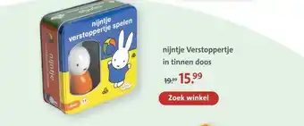 Bruna nijntje Verstoppertje in tinnen doos aanbieding