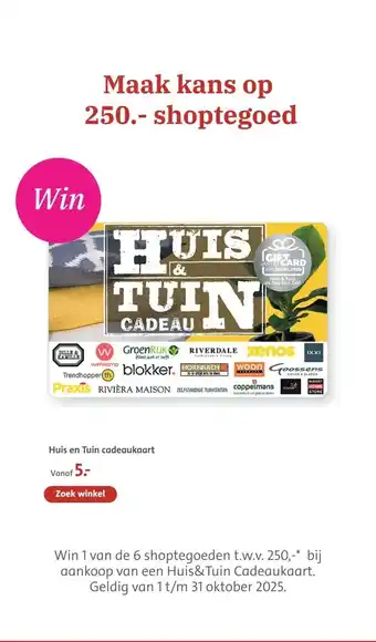 Bruna Huis en Tuin cadeaukaart aanbieding