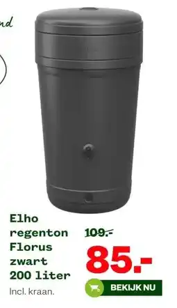 Welkoop Elho regenton Florus zwart aanbieding